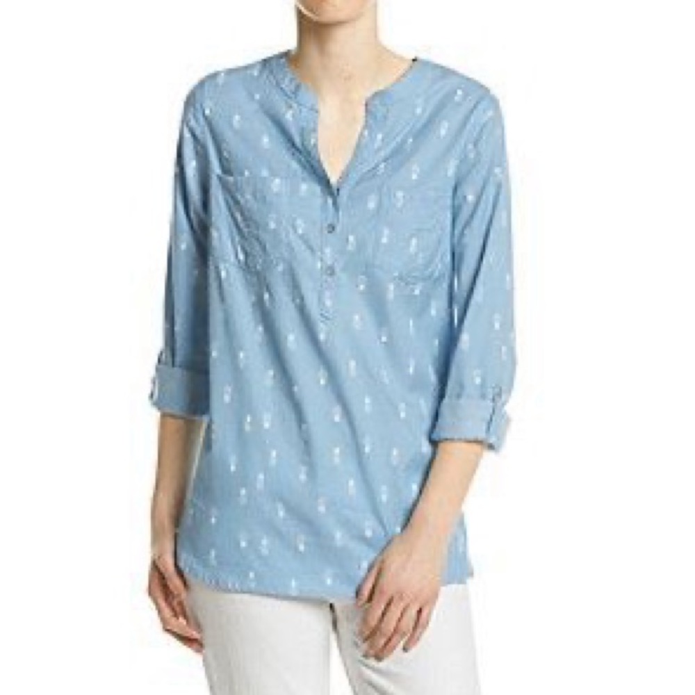 Le TIGRE | Pineapple Chambray Button Up Shirt Small